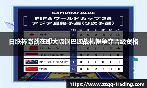 日联杯激战在即大阪钢巴迎战札幌争夺晋级资格